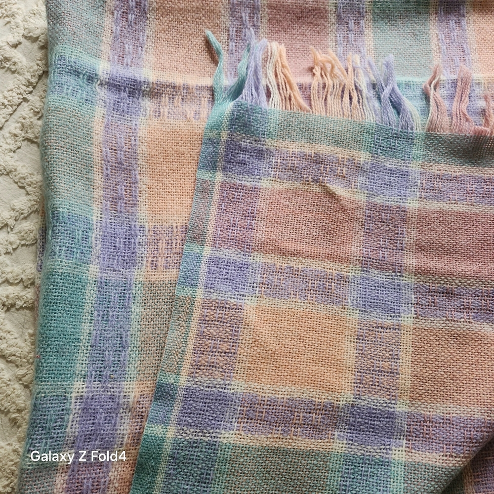 Faribault Pastel Plaid Throw Blanket - Picture 8 of 8